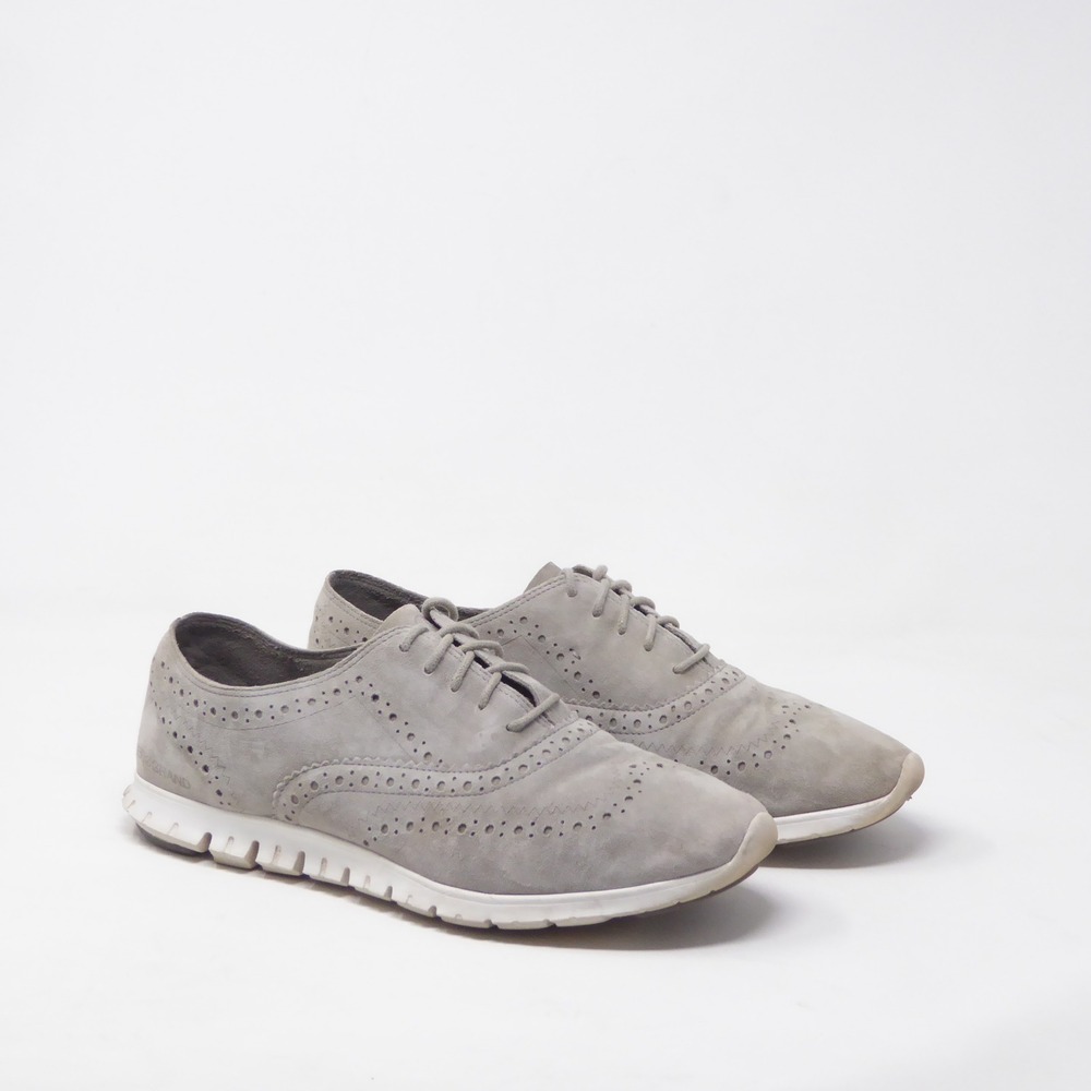 Cole Haan Womens Oxfords Gray Suede Zerogrand Wingtip 8.5B